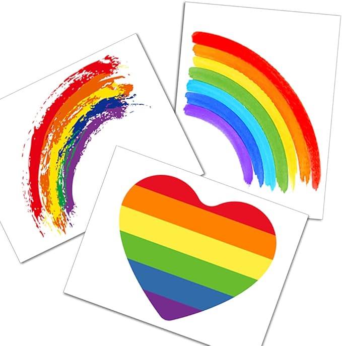 45 件骄傲彩虹临时纹身贴纸可拆卸防水身体适用于*骄傲日女士男士